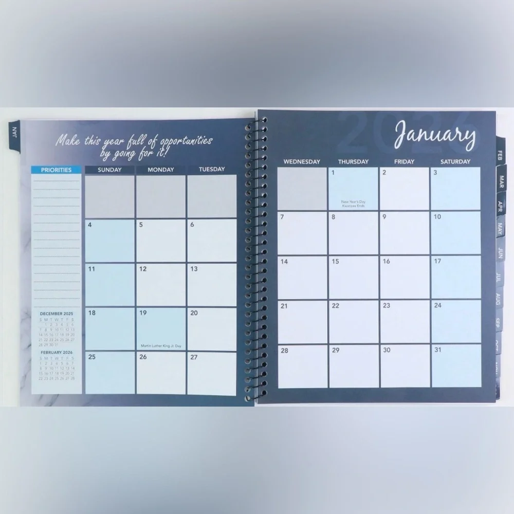 2026 Annual Calendar - Black Spiral-Bound Calendar 5 Star product woman owned co